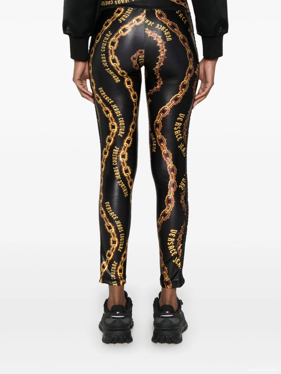 Cheap Versace Jeans chain-print leggings Women Couture 0814